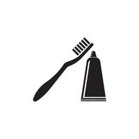 vetor de ícone de escova de dentes, sinal plano preenchido, pictograma sólido isolado no branco. símbolo, ilustração do logotipo.