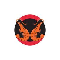 design de ilustração vetorial de ícone de logotipo de camarão vetor