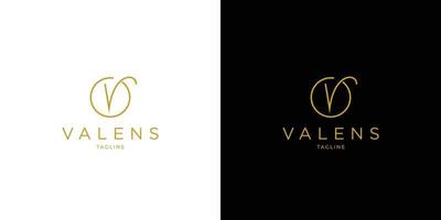 letra v design de logotipo inicial luxo e elegante 2 vetor