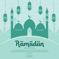 ilustração de banner do ramadã em design plano vetor