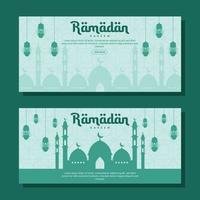 ilustração de banner horizontal do ramadã em design plano vetor