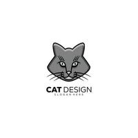 vetor de logotipo de ilustração de design de cabeça de gato