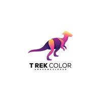 ilustração de cor gradiente de logotipo trex vetor