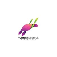 vetor de gradiente de design colorido de logotipo de tartaruga
