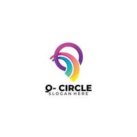 letra q com modelo de logotipo de círculo cor gradiente vetor