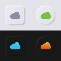 conjunto de ícones de símbolo de nuvem, design de interface do usuário suave de botão de neumorfismo multicolorido para web design, interface do usuário de aplicativo e muito mais, botão, vetor. vetor