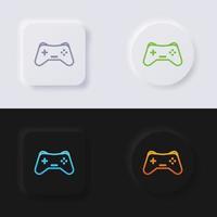 conjunto de ícones de botão de joystick, design de interface do usuário suave de botão de neumorfismo multicolorido para web design, interface do usuário de aplicativo e muito mais, botão, vetor. vetor