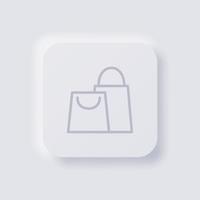 ícone da sacola de compras, design de interface do usuário suave de neumorfismo branco para web design, interface do usuário do aplicativo e muito mais, botão, vetor. vetor
