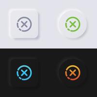 conjunto de ícones cruzados, design de interface do usuário suave de botão de neumorfismo multicolorido para web design, interface do usuário de aplicativo e muito mais, botão, vetor. vetor