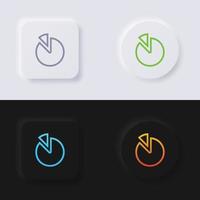 conjunto de ícones de gráfico de pizza, design de interface do usuário suave de botão de neumorfismo multicolorido para web design, interface do usuário de aplicativo e muito mais, botão, vetor. vetor