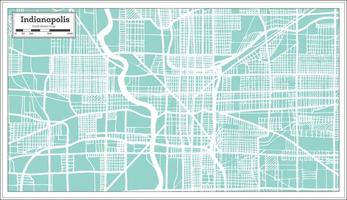 Mapa da cidade de Indianápolis EUA em estilo retrô. mapa de contorno. vetor
