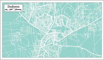 mapa da cidade de dodoma tanzânia em estilo retrô. mapa de contorno. vetor