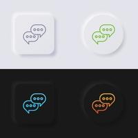 conjunto de ícones de bolha de fala, design de interface do usuário suave de botão de neumorfismo multicolorido para web design, interface do usuário de aplicativo e muito mais, botão, vetor. vetor