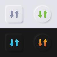 conjunto de ícones de seta para cima e para baixo, design de interface do usuário suave de botão de neumorfismo multicolorido para web design, interface do usuário de aplicativo e muito mais, botão, vetor. vetor