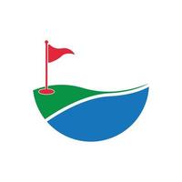 modelo de logotipo de ilustração vetorial de ícone de golfe vetor