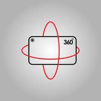 design de ilustração de modelo de logotipo de vetor de ícone de 360 graus da câmera. vetor eps 10.