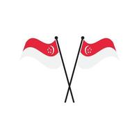 ícone da bandeira da república de singapura, design de logotipo de ilustração vetorial. vetor