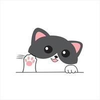 desenho animado de gato fofo arte vetorial para colorir vetor