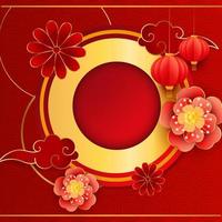 festivais do ano novo chinês com elementos asiáticos no fundo. vetor