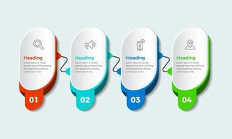 infográfico de negócios com modelo de design de elementos de 4 etapas, apresentação de infográfico vetorial, conceito de negócios de infográficos vetor