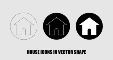 ícones de casa em download de taxa de forma vetorial vetor