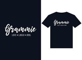 grammie love, ria, estrague ilustrações para design de camisetas prontas para impressão vetor