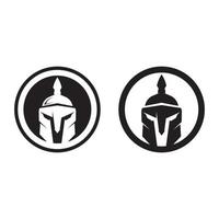 conjunto de vetores de design de ícone de logotipo espartano e gladiador
