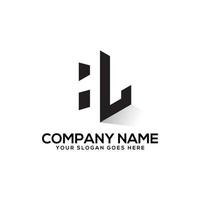 design de logotipo de letra inicial hexagonal hl com estilo de espaço negativo, perfeito para nome de empresa de negócios e finanças, indústria etc vetor
