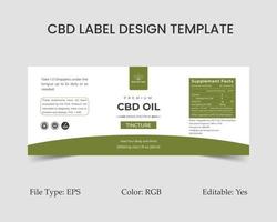 modelo de design de rótulo cbd, design de rótulo de óleo de cânhamo e design de embalagem de produto vetor