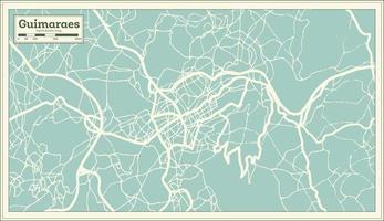 mapa da cidade de guimarães portugal em estilo retrô. vetor