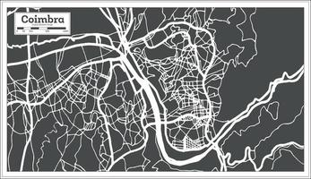 mapa da cidade de coimbra portugal em estilo retrô. vetor