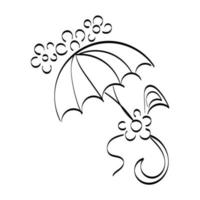 design de bordado de guarda-chuva vintage vetor