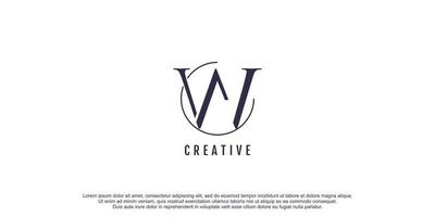 design de logotipo de letra w de monograma com ilustração de ícone de design de conceito exclusivo criativo vetor