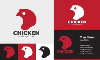 modelo de logotipo de comida de frango moderno de design plano vetor