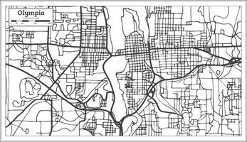 mapa da cidade de olympia washington eua em estilo retrô. vetor