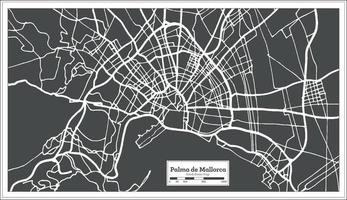 mapa da cidade de palma de mallorca espanha em estilo retrô. mapa de contorno. vetor