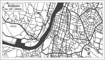 Kolkata Índia mapa da cidade em estilo retrô. mapa de contorno. vetor