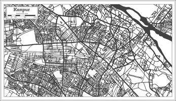 Mapa da cidade de Kanpur Índia em estilo retrô. mapa de contorno. vetor