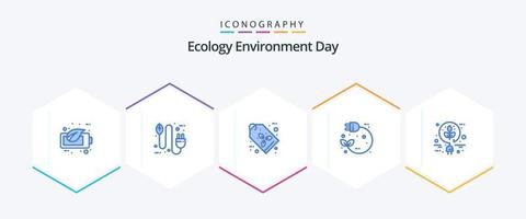 ecologia 25 pacote de ícones azul, incluindo pull. plugue. plugue. elétrico. marcação vetor