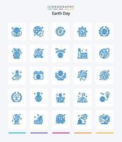 pacote de ícones azuis criativos do dia 25 da terra, como ambiente. Dia da Terra. terra. mundo. verde vetor