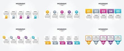 infográficos de ilustração vetorial brilhante e atraente definidos para publicidade em brochuras. panfletos. e revistas. vetor