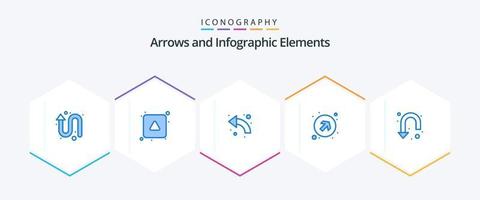 seta 25 pacote de ícones azul incluindo seta. pra cima. flecha. Setas; flechas. pra cima vetor