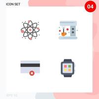 4 pacote de ícones planos de interface de usuário de sinais e símbolos modernos de física eletrônica finanças de café elementos de design de vetores editáveis inteligentes