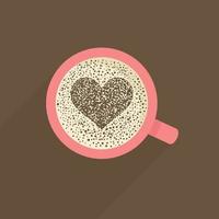 xícara de café com coração. ilustração vetorial vetor