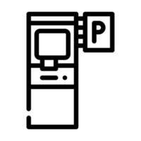 máquina eletrônica para comprar bilhete de ilustração vetorial de ícone de linha de estacionamento vetor