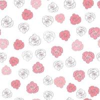 flores de rosa e peônia sem costura padrão. confete, cosméticos, casamento, fundo de flor linda vetor