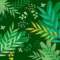 folhas exóticas plantas padrão verde plano de fundo modelo de design de banner vetor