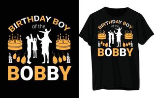 design de camiseta de feliz aniversário vetor