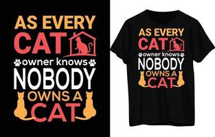 design de t-shirt gato vetor