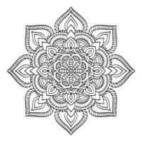 flor mandala. padrão circular em forma de mandala para henna, mehndi, tatuagem, decoração. desenho oriental, ideia para colorir. vetor